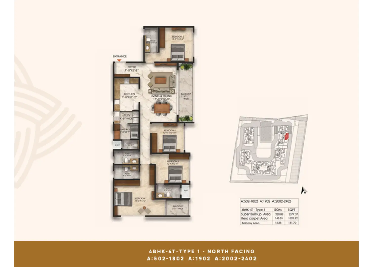 4 BHK floor plan Ramsons trendsquares